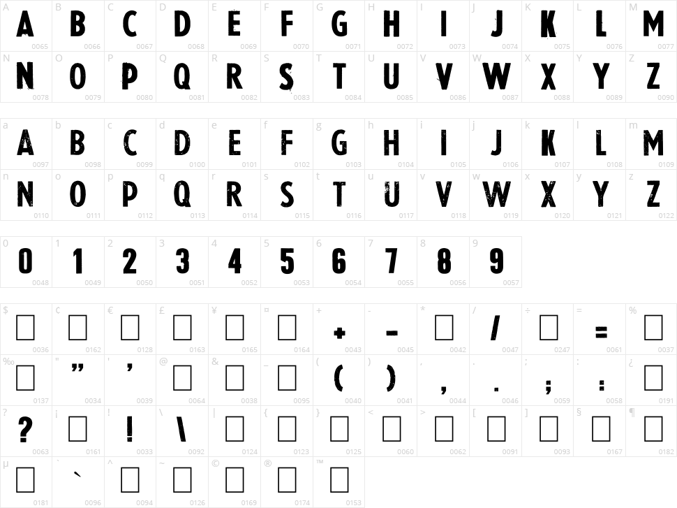La Presse Character Map