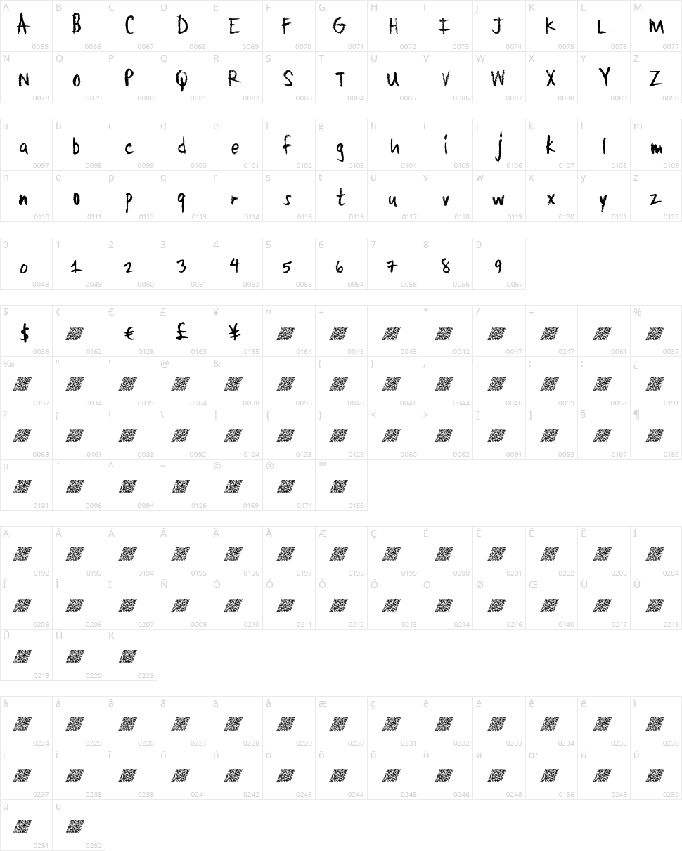 Large Crayon Character Map