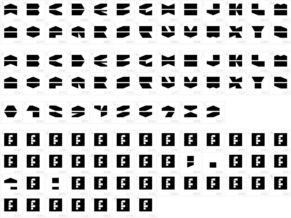 LDR Hexatron Character Map