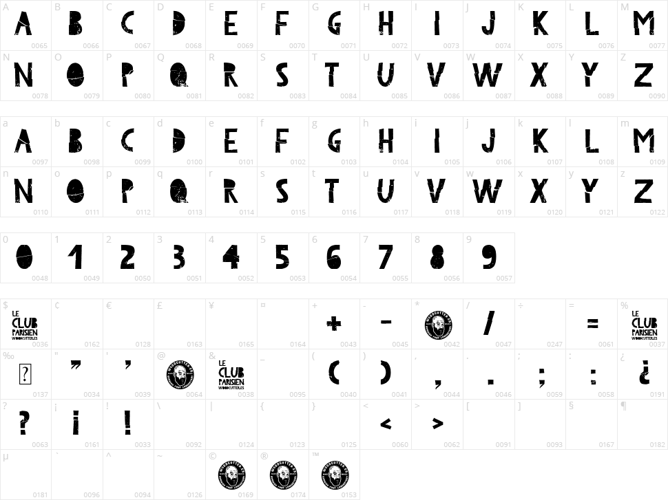 Le Club Parisien Character Map