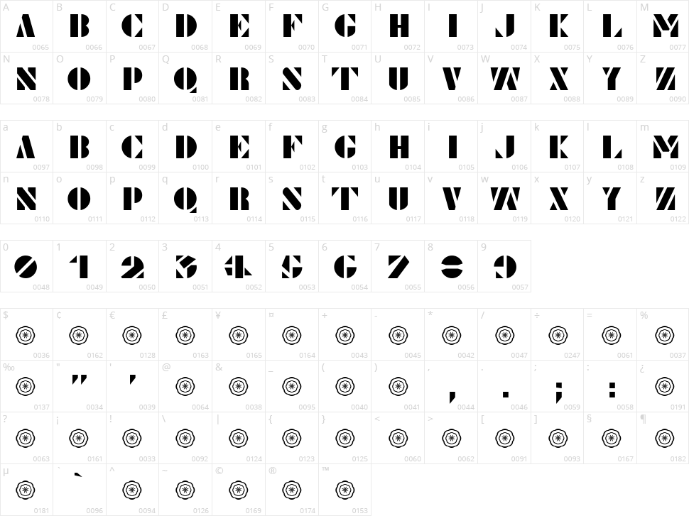 Le Pochoir Character Map