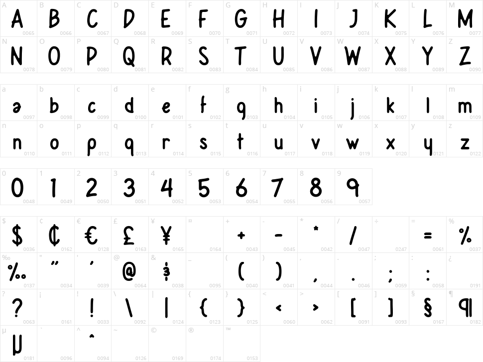 Leafy Plant Sans Character Map