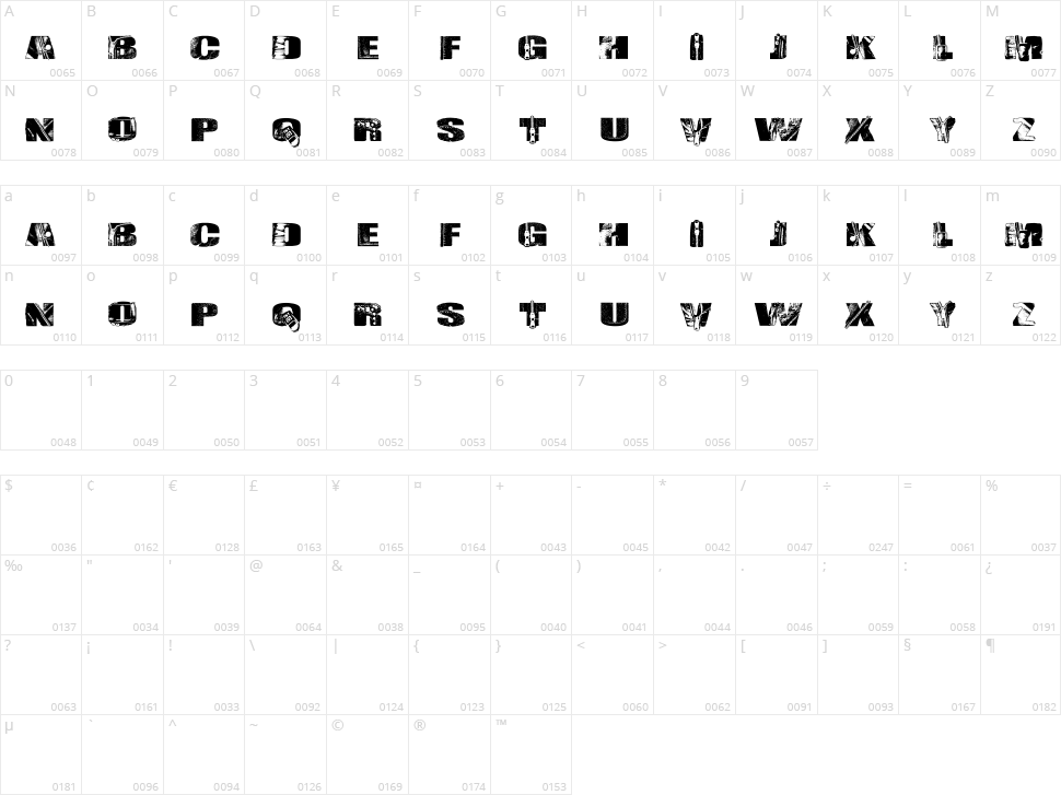 Leather Character Map