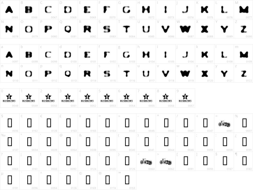 Ledlight Character Map