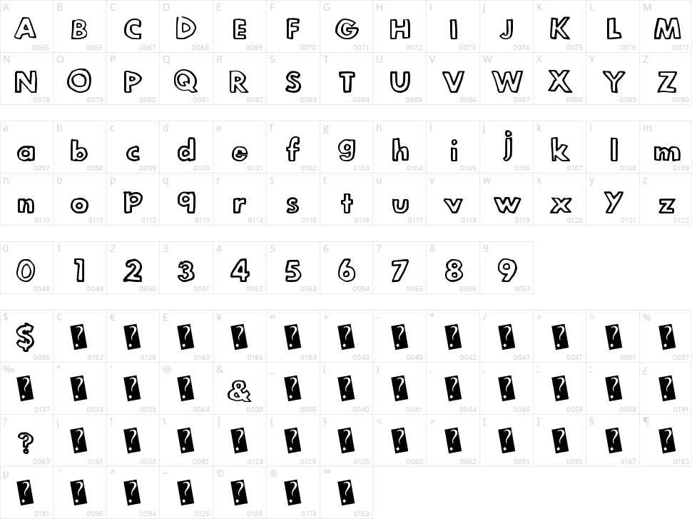 Legit Outline Character Map