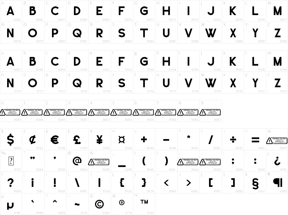 Lemon Tea Character Map