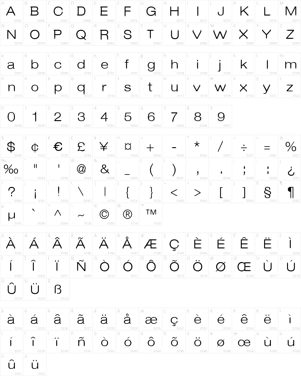 Leo Arrow Character Map