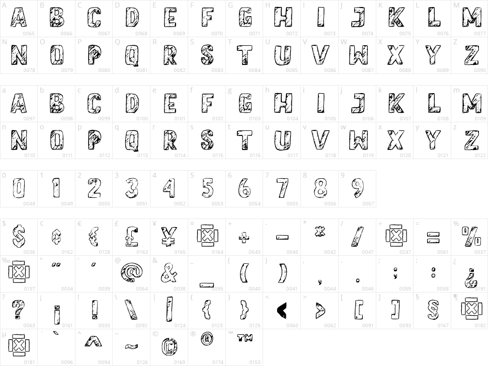 Letter Sketch Character Map