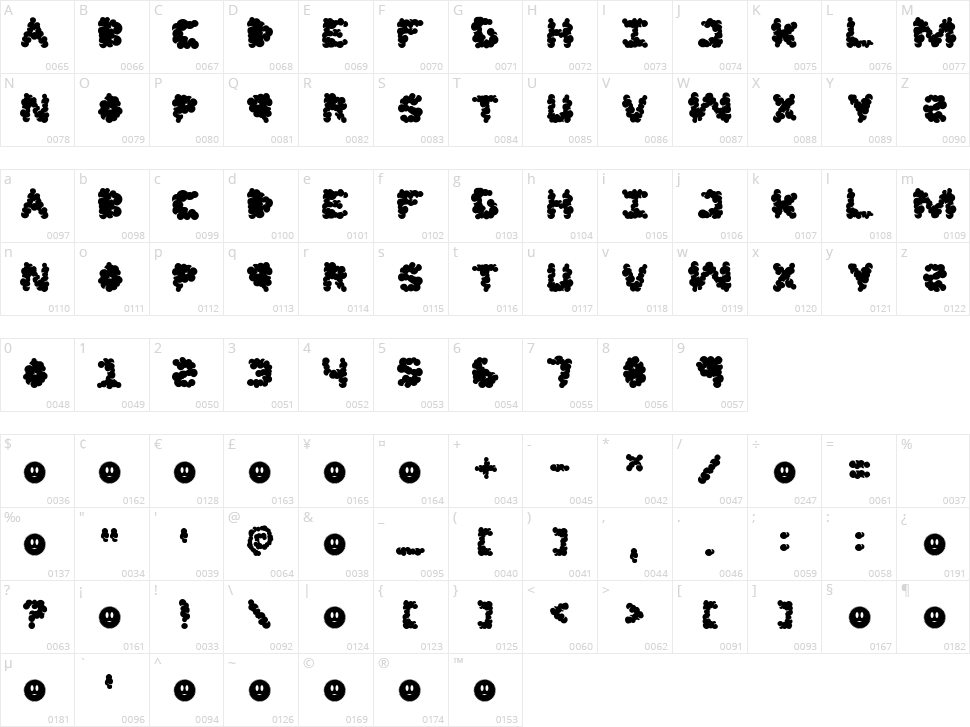 LF Jazzcloud Character Map