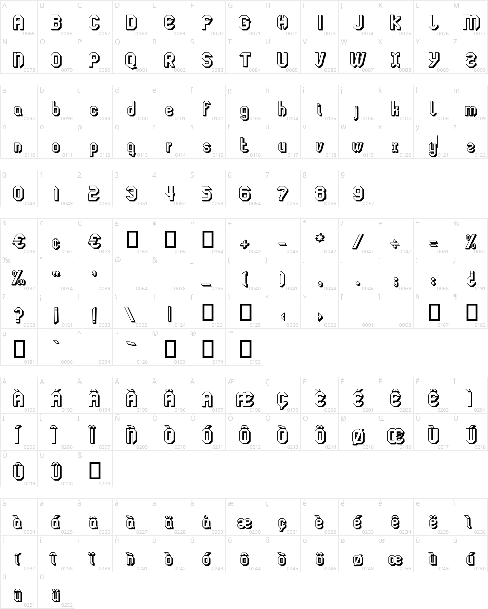 LGF Lage Logo TresD Character Map