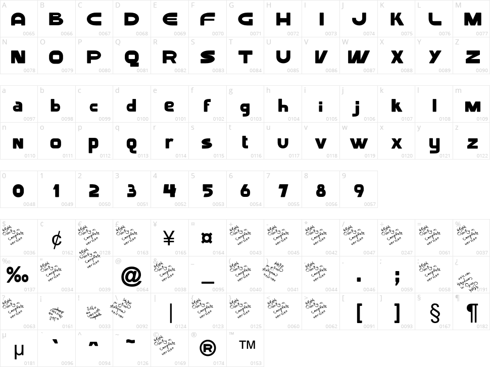 LGF Terra Demo Character Map