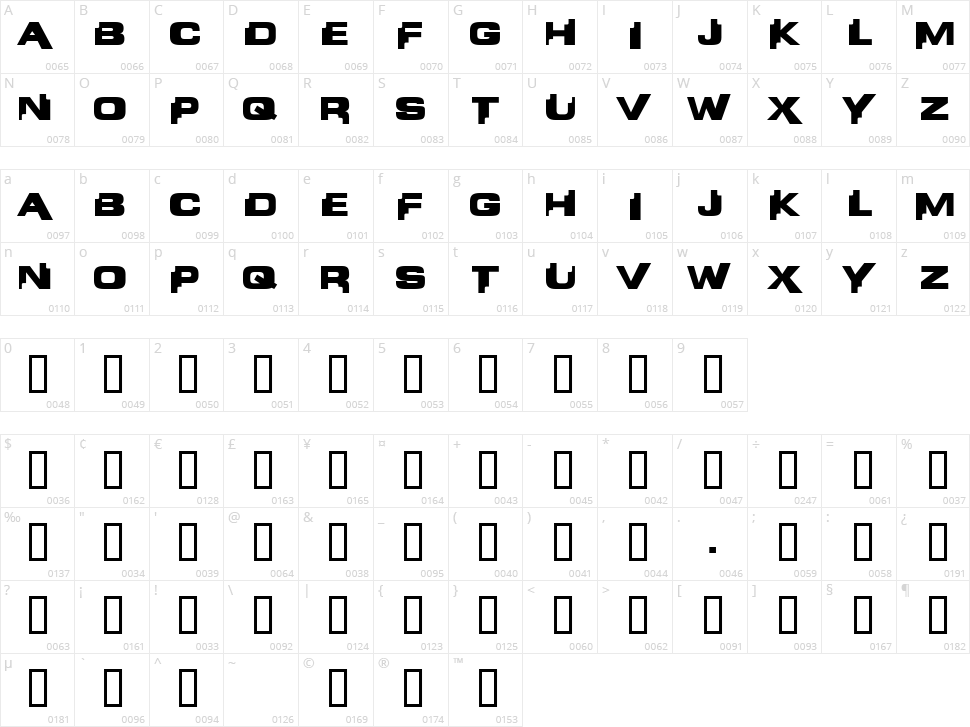 Liandri Beta Character Map