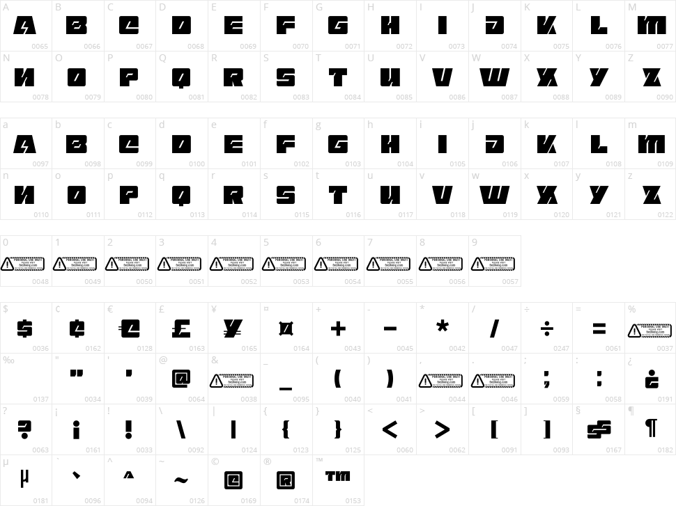 Liberis Character Map