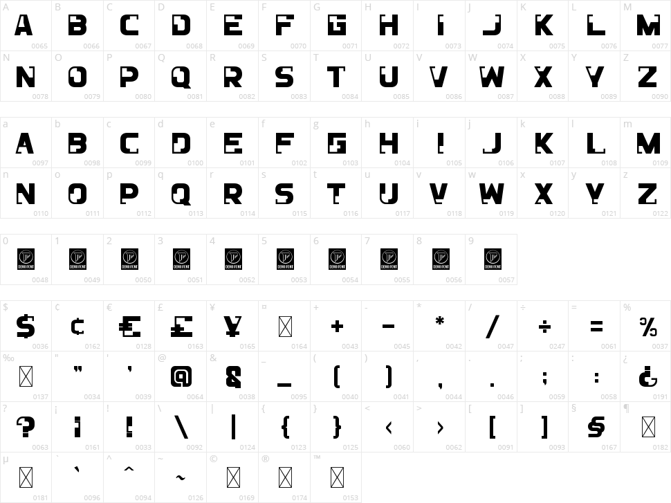 Lifters Character Map