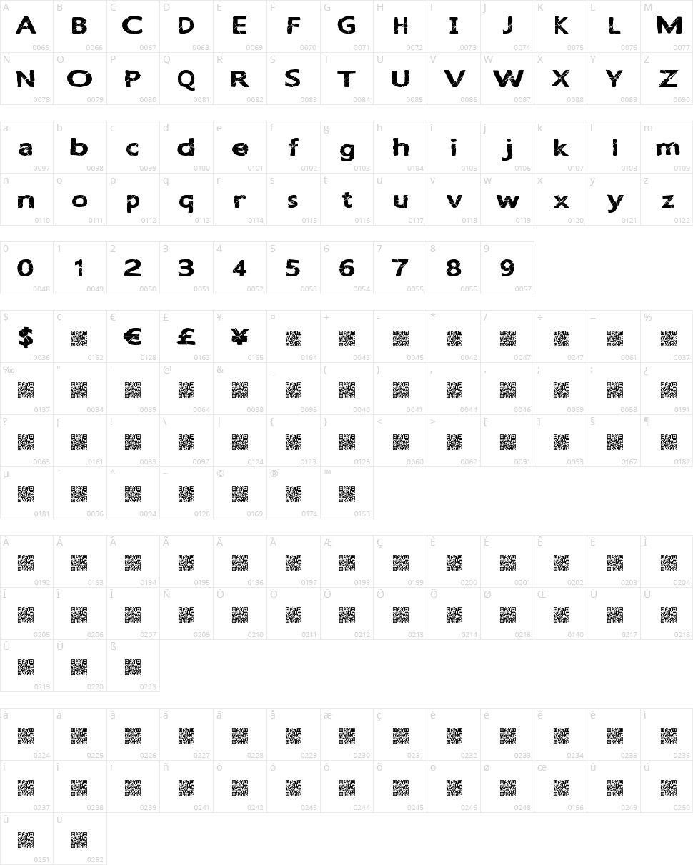 Light Break Character Map