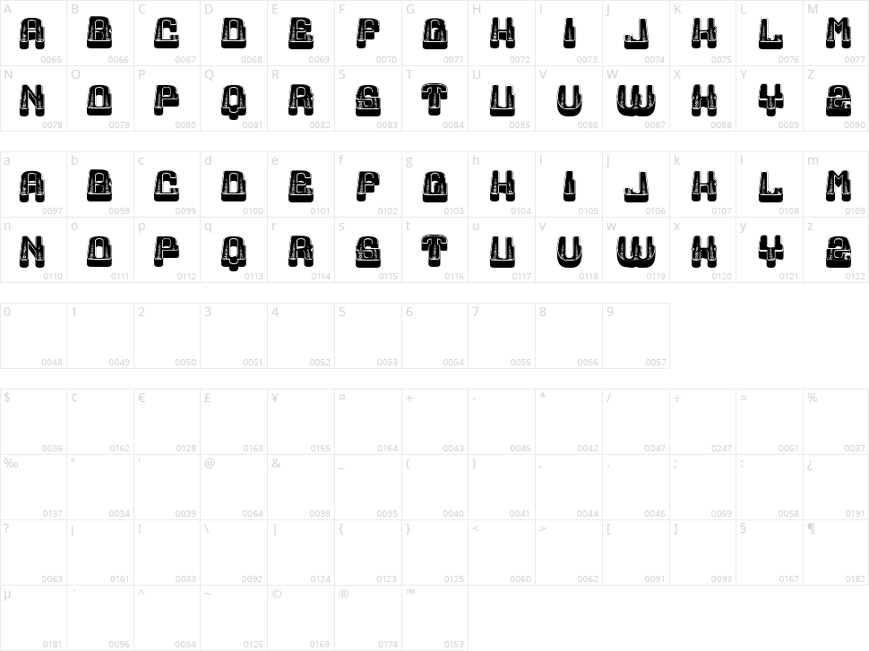 Lightshow Character Map