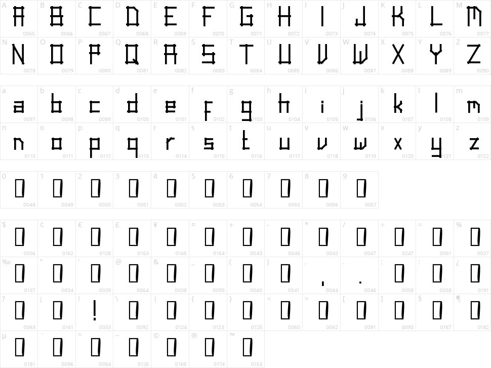 Linear Script Character Map