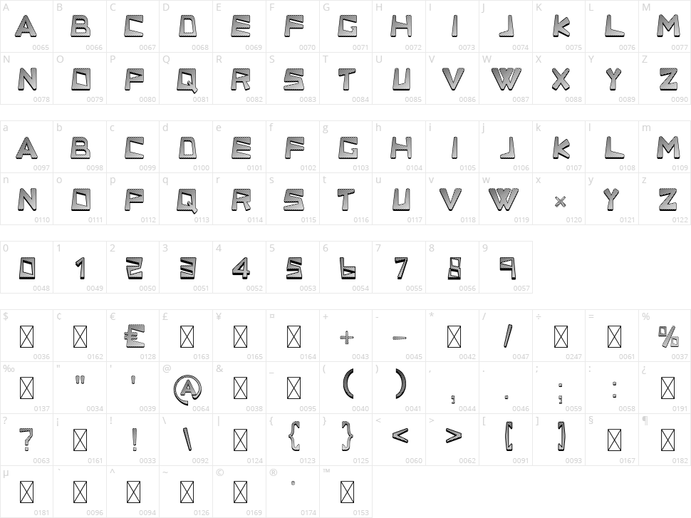 Linesq3d Character Map