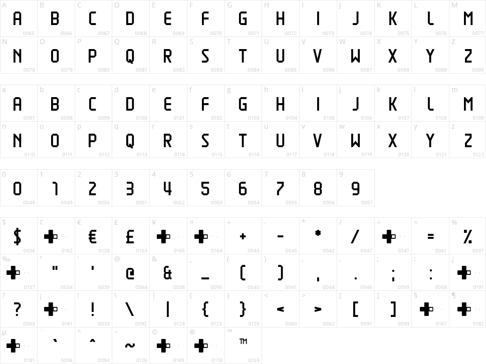 Liquefy Character Map