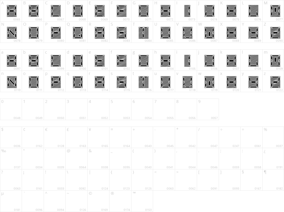 Liquid Crystal Character Map