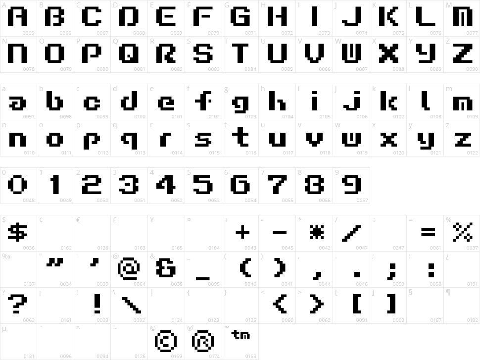 Liquid Kidz Character Map