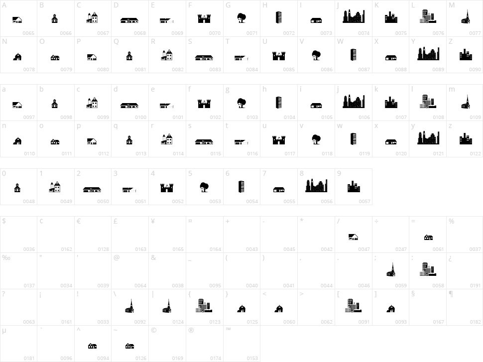Little City 2000 Character Map