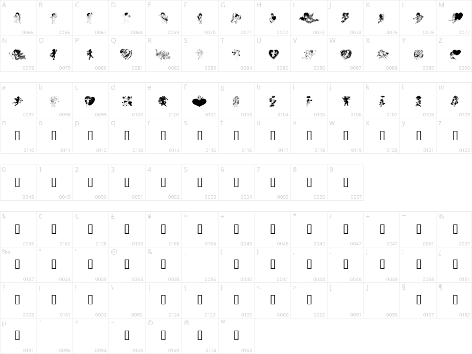 LM Cupids Character Map