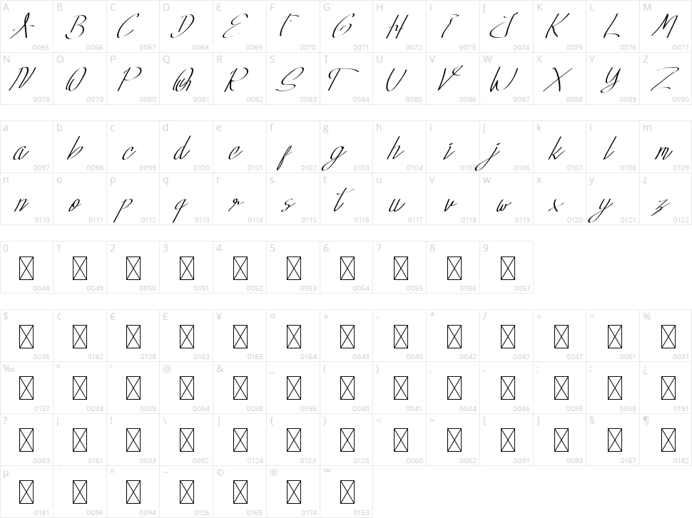 Long Knive Character Map