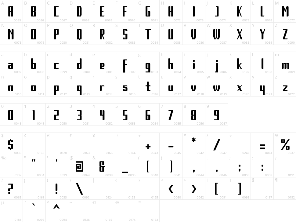 Long Road Character Map