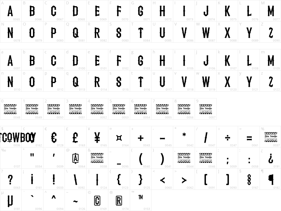 Lostcowboy Character Map