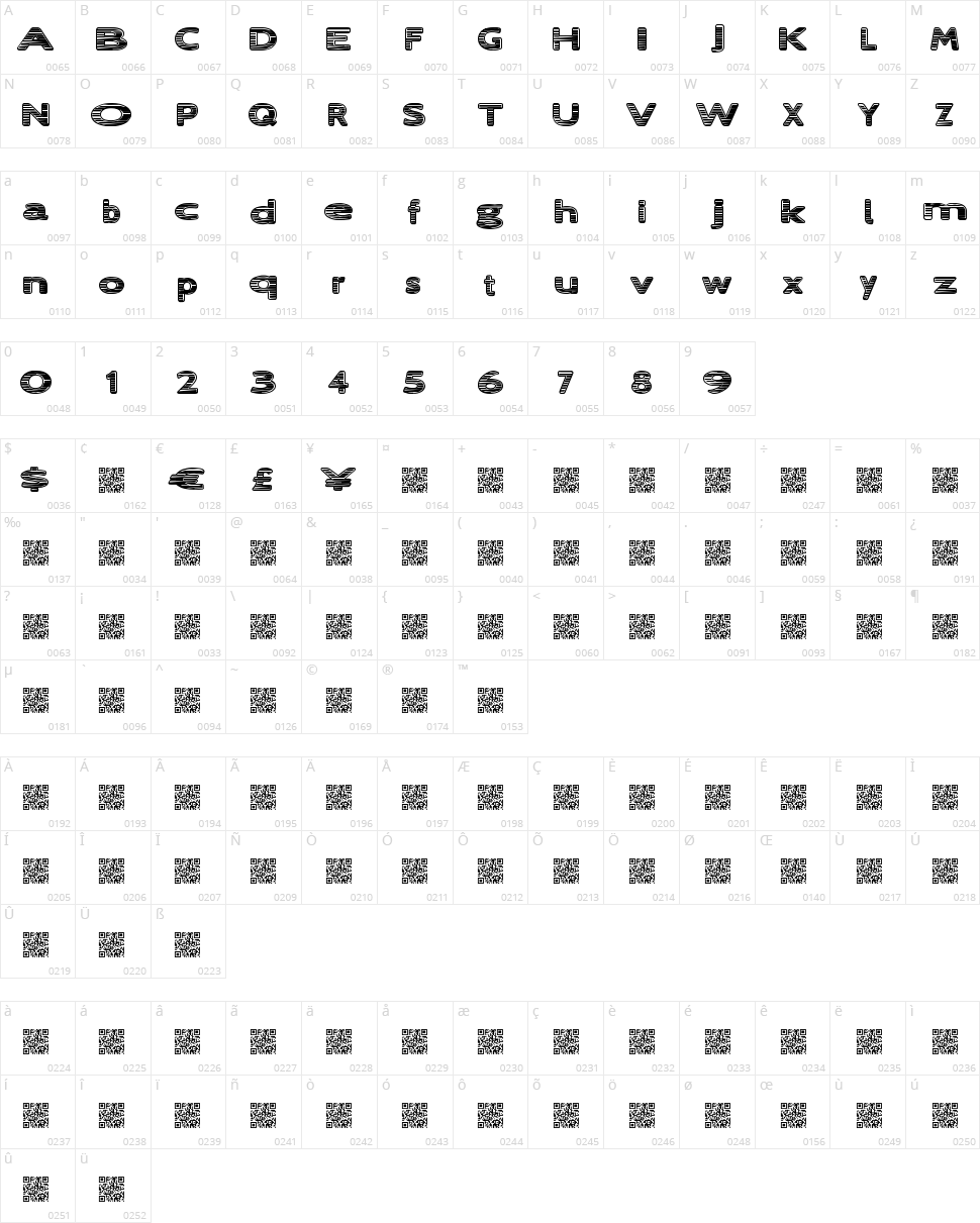 Lost Ray Character Map