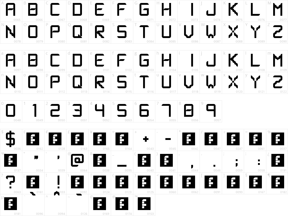 Lsfont Character Map