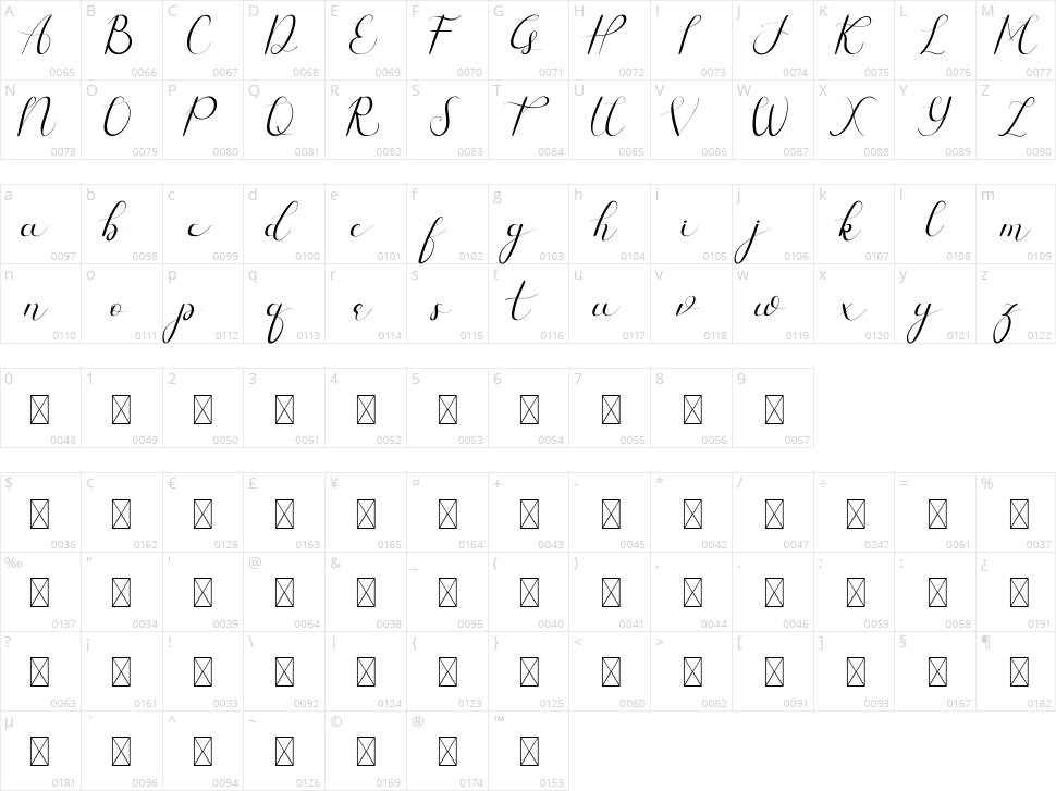 Lux Rose Character Map