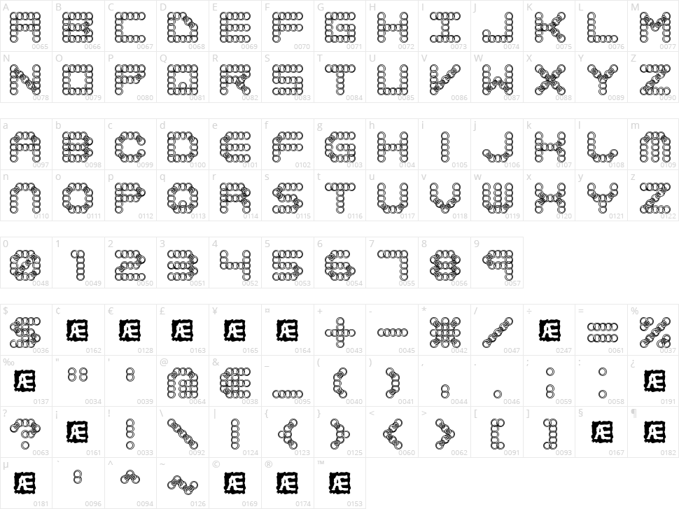 Lynx BRK Character Map