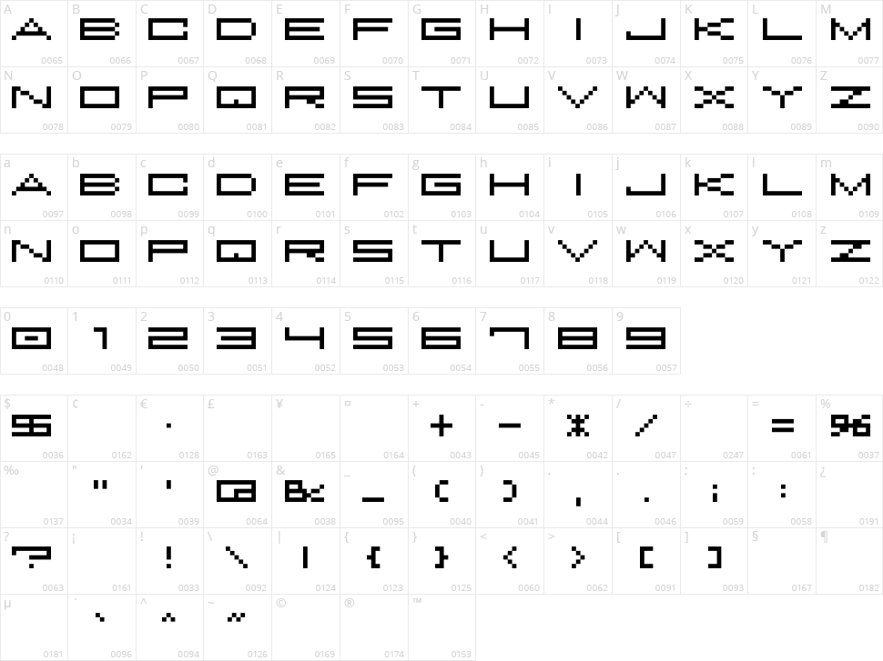 M37 Feel The Bit Character Map