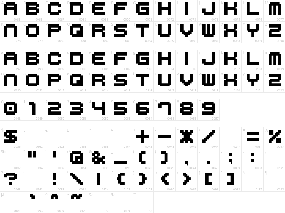 M41 Lovebit Character Map