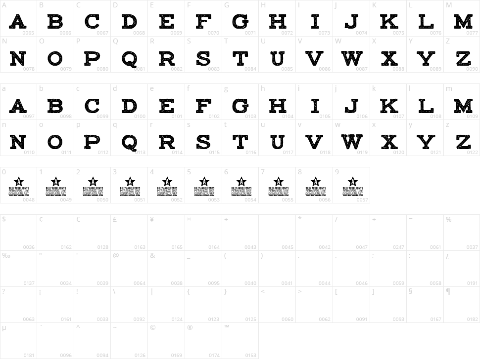 Maccrap Asphalt Character Map
