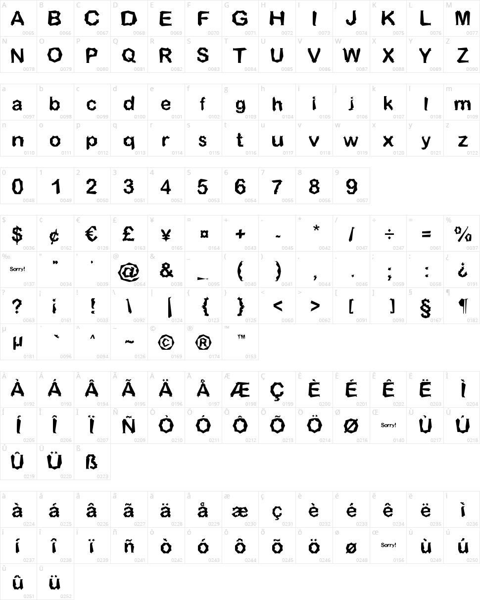 Made of Stars Character Map