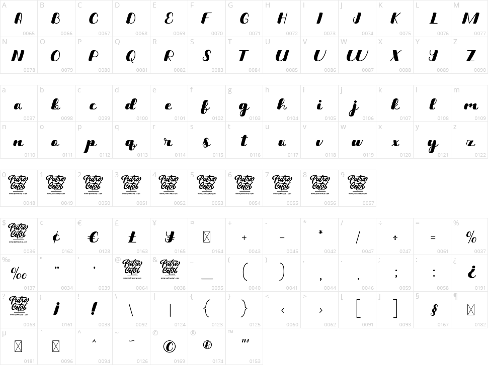 Magic Letter Character Map
