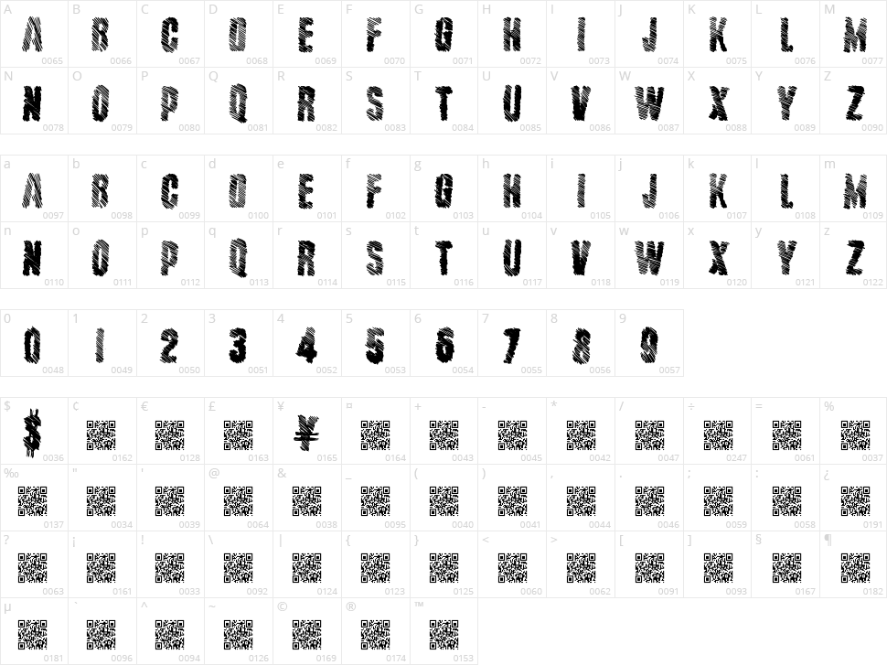 Major Stripe Character Map