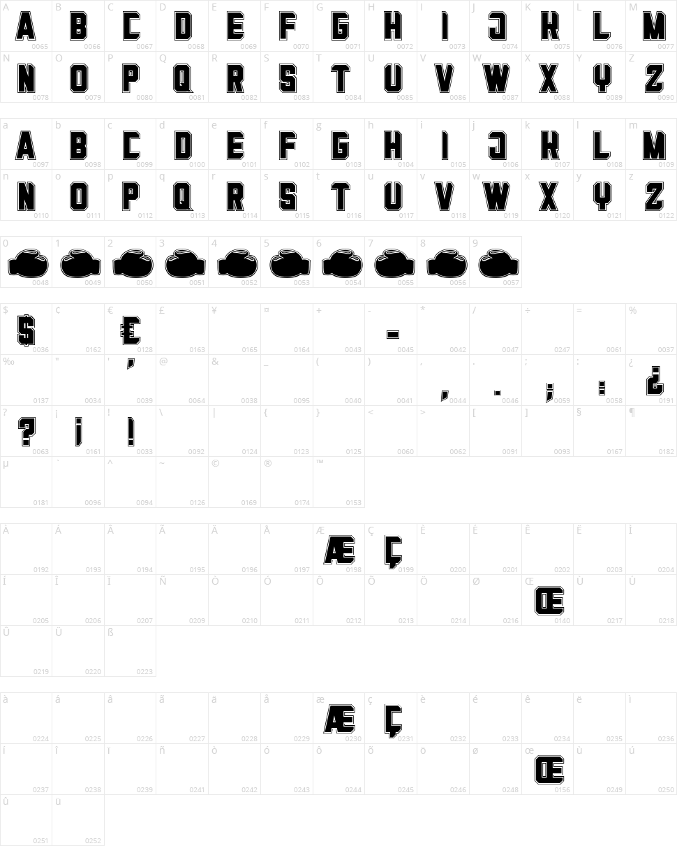 Mama Punch Character Map