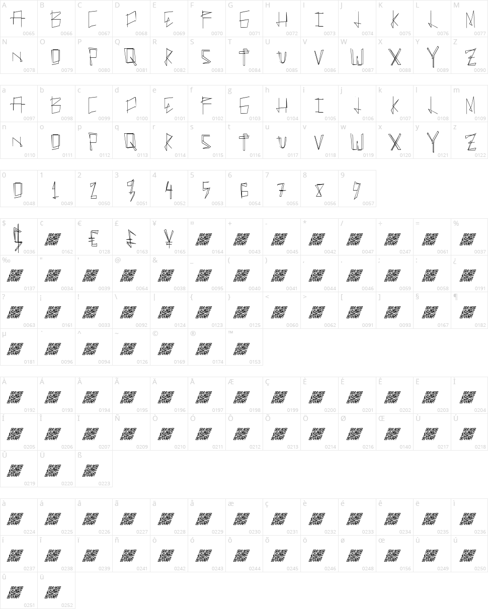 Many Lines Character Map