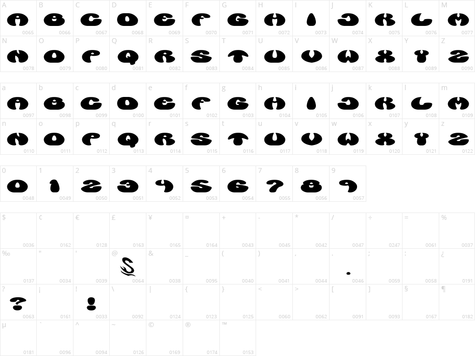 Manzyu G Character Map