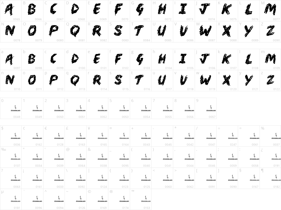 Market Street Character Map
