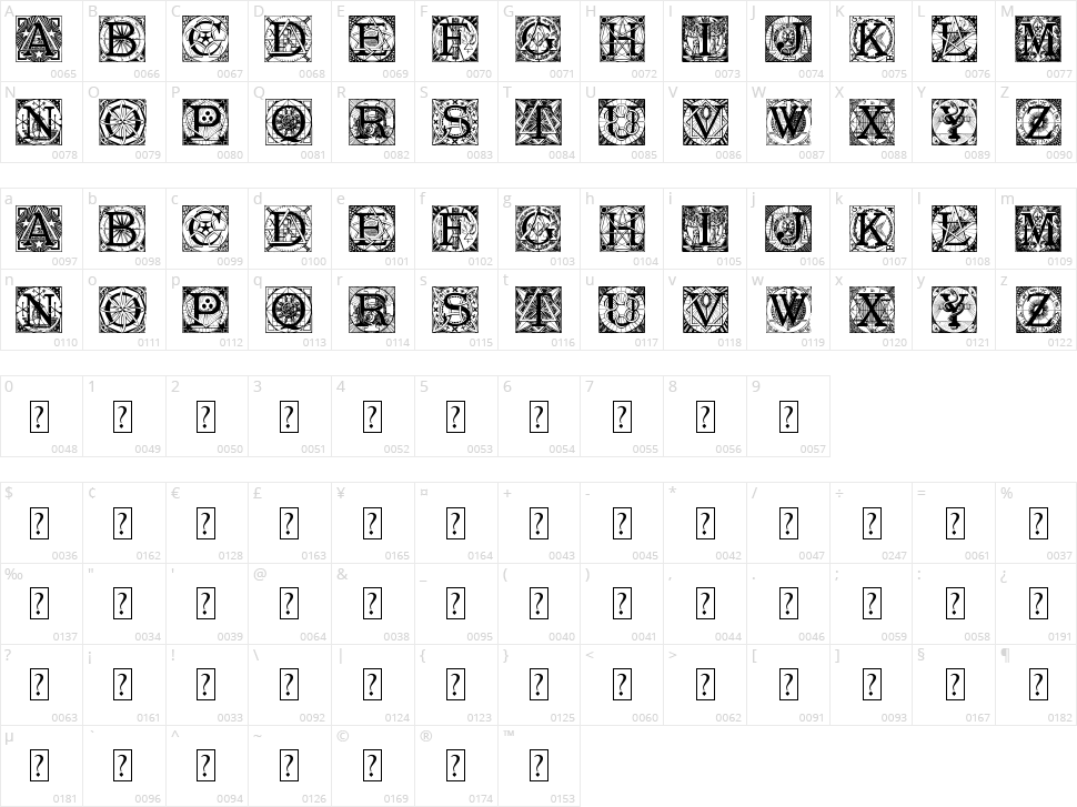 Masonic Tattegrain Character Map