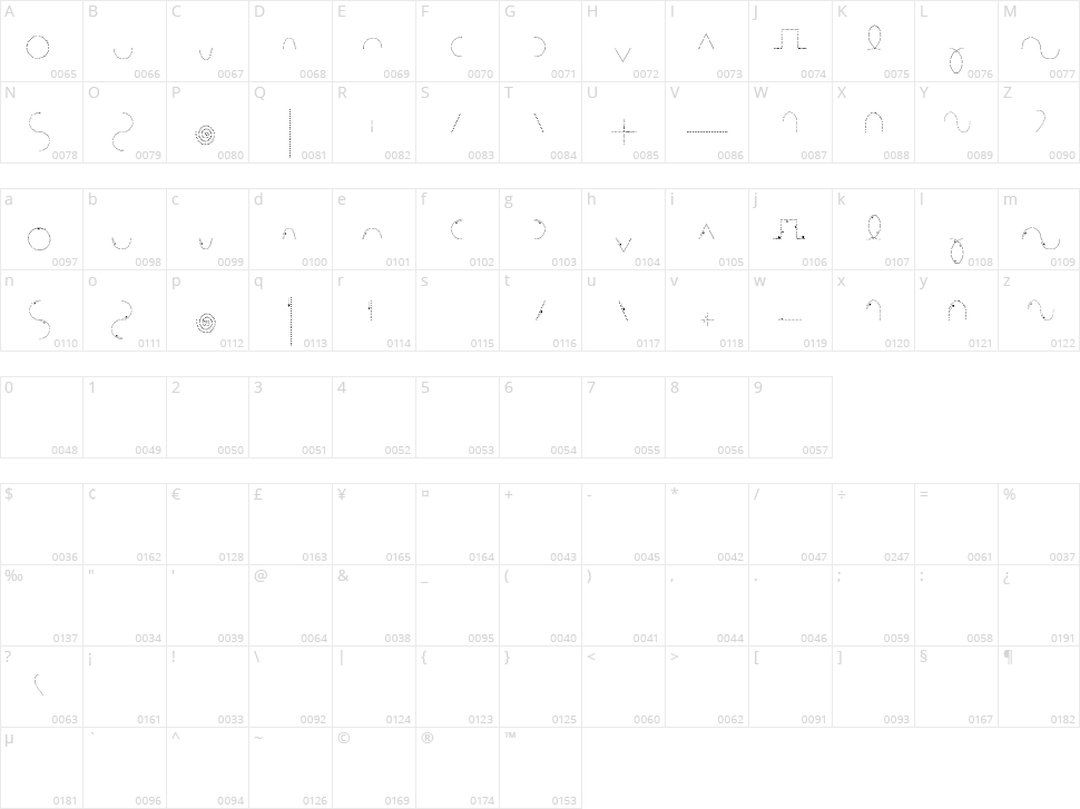 Maternellecolor Graphisme 2 Character Map