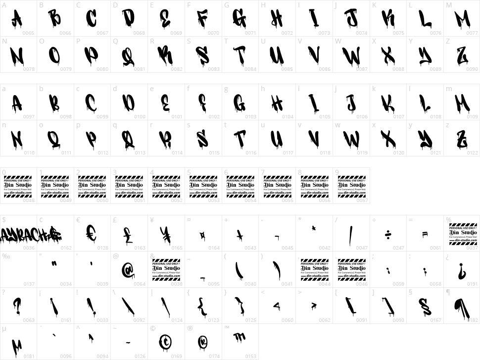 Maybach Character Map