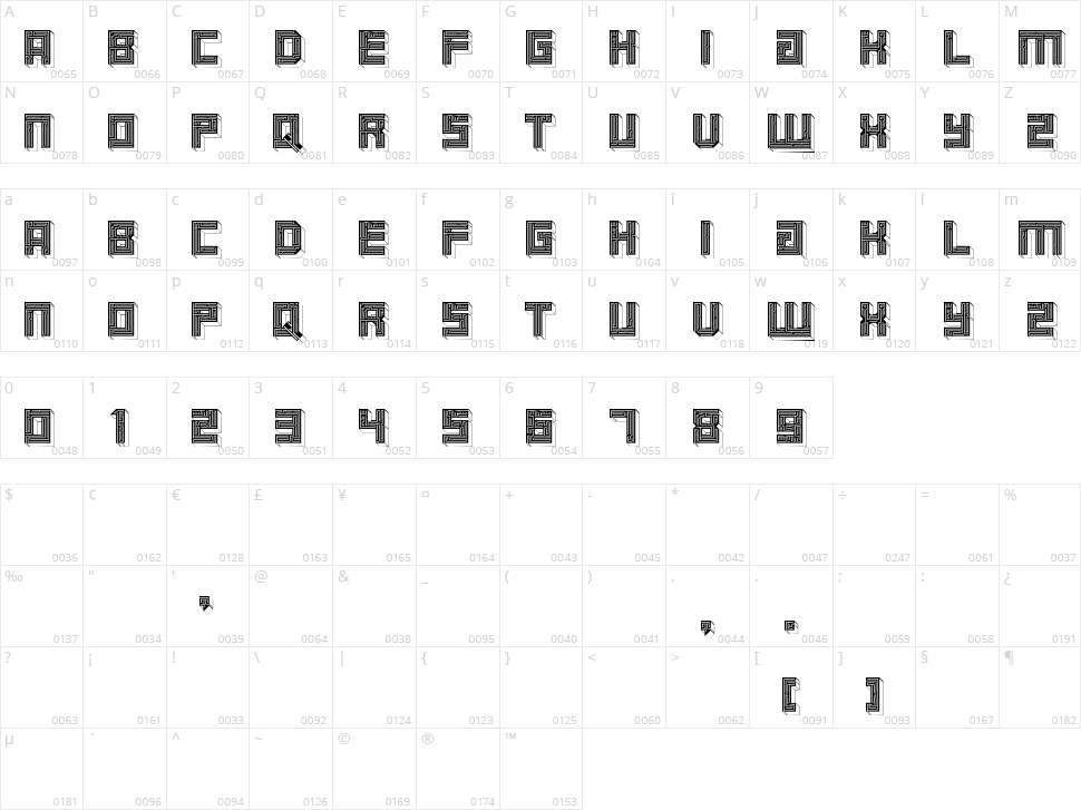 Maze Character Map