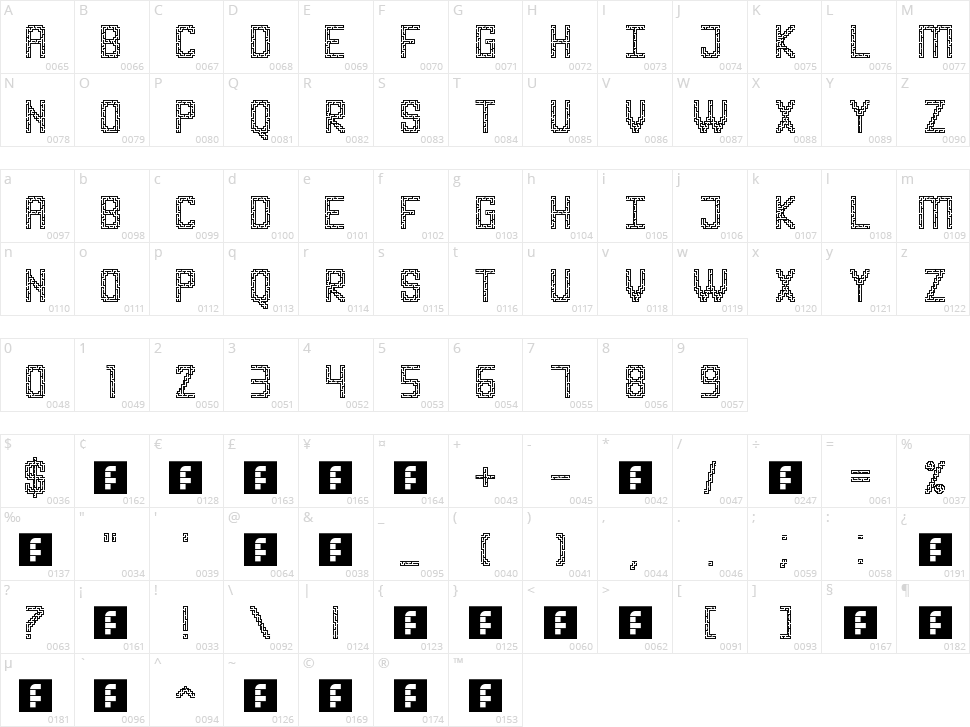 Maze Sanz Character Map
