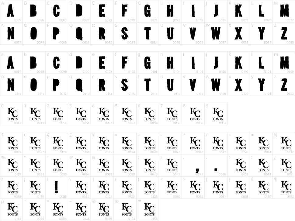 Media Blackout Character Map